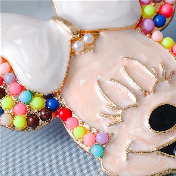 NEW COLORFUL MINNIE MOUSE FACE STUD EARRINGS - Picture 6 of 7